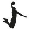 Basketball Player Dunking Silhouette Art