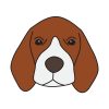 Endearing Brown and White Beagle Face Vector Art