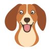 Excited Beagle Dog Vector Art