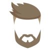 Thick Comb Over and Beard Vector Art