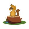 Chirpy and Hip Beaver Vector Art