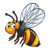 Beady Eyed Honey Bee Vector Art