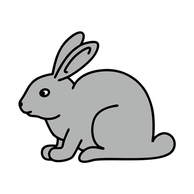 Adorable Grey Rabbit Vector Art Digitemb
