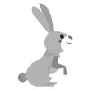 Bunny Rabbit Vector Art | Cute Rabbit Vector | Grey Bunny Vector Art | EPS Bunny Rabbit Vector