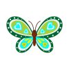 Green Hearts Butterfly Vector Art