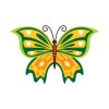 Green and Yellow Green Butterfly Vector Art