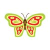 Green and Red Butterfly Vector Art