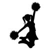Adorable CheerGirl Performing Table Top Silhouette Art
