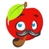 Pleasing Cherry with Mustache and Pipe Vector Art