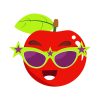 Excited Cherry Wearing Fancy Sunglasses Vector Art