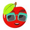 Cherry Wearing Square-Shaped Sunglasses Vector Art