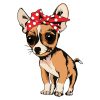 Excited Beady Eyed Chihuahua Dog Vector Art