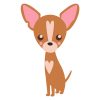Beguiling Pink Ears Hearted Chihuahua Dog Vector Art