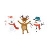 Polar Beer Reindeer and Snowman Christmas Vector Art