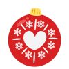 Divine Heart Surrounded by Snowflakes Red Bauble Vector Art