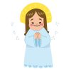 Saintly Mother Mary Praying Animated Vector Art