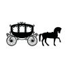 Spectral Drawn Horse Carriage Silhouette Art