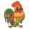 Colorful Baby Rooster Vector Art