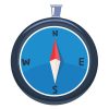 Minute Hand Compass with Directions Vector Art