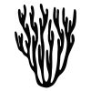 Horizontal StagHorn Corals Silhouette Art