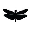 Black Saddlebag Dragonfly Silhouette Art