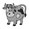 Lovely Cow’s Baby Calf Vector Art