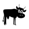 Animated Beady Eyed Cow Silhouette Art