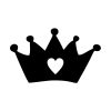 Gorgeous Heart Shaped Crown Silhouette Art