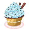 Mouthwatering Dragees Kit Kat Cupcake Vector Art