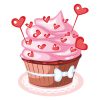 Delicious Strawberry with Heart Sweets Vector Art