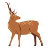 Compelling Brown Deer Stag Vector Art