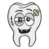 Injured and Broken Tooth Animation Vector Art