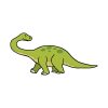 Massive Apatosaurus Dinosaur Animation Vector Art