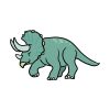 Fearsome Triceratops Dinosaur Vector Art