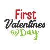 Endearing First Valentines Day Vector Art