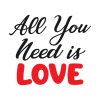Elegant All You Need Is love Valentines Day Vector Art
