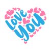 Heart Shaped Love You Valentines Day Saying Vector Art