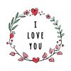 Floral Bordered I Love You Vector Art