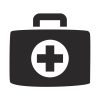 Reliable Red Cross Health Kit Bag Silhouette Art