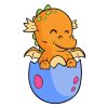 Smirking Newly Hatched Baby Dragon Vector Art