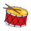 Bassfull Snare Drums with Sticks Vector Art