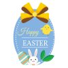 Adorable Bunny and Chick Wishing Easter Vector Art