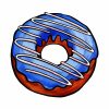 Blueberry Cream Topped Doughnut Vector Art
