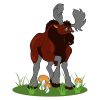 Bashful and Fibrous Elk Vector Art