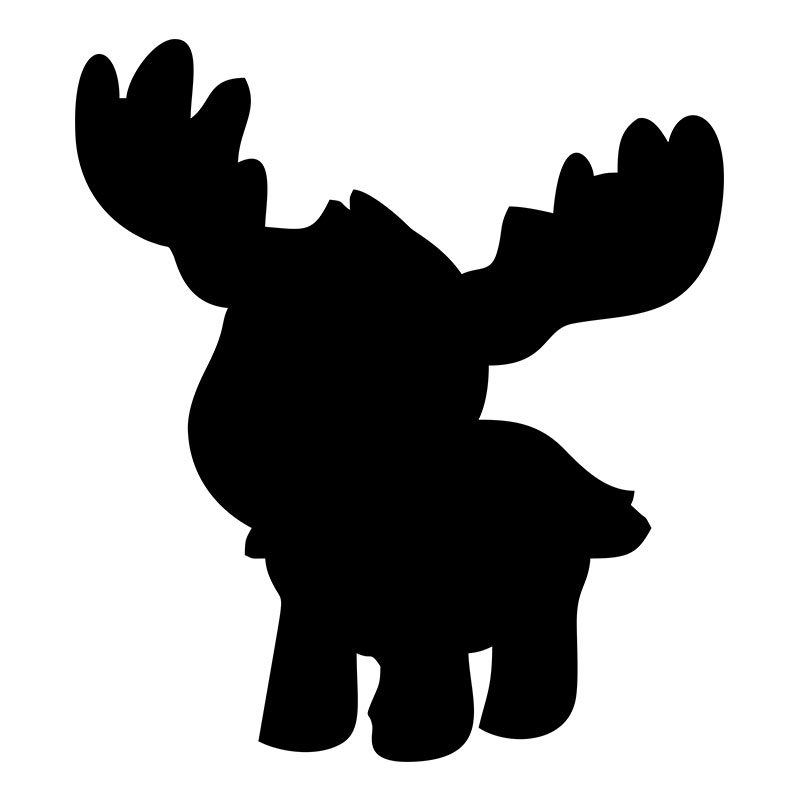 Pleasant Baby Calf Elk Silhouette Art – DigitEMB