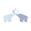 Adorable Elephants Making Heart With Trunks Vector Art