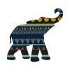African Borders Patterned Elephant Vector Art