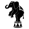 Masterful Standing Circus Elephant Silhouette Art