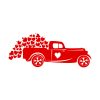 Hearts Loaded PickUp Truck Valentine Day Vector Art