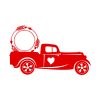Cupid Arrow Pickup Truck Valentine’s Day Vector Art